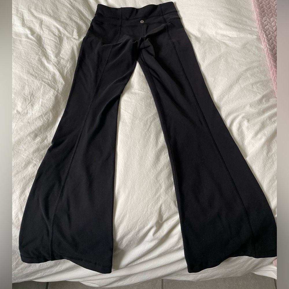 Lululemon: Black Align Flare Leggings Size 2 Short Mid-Rise
